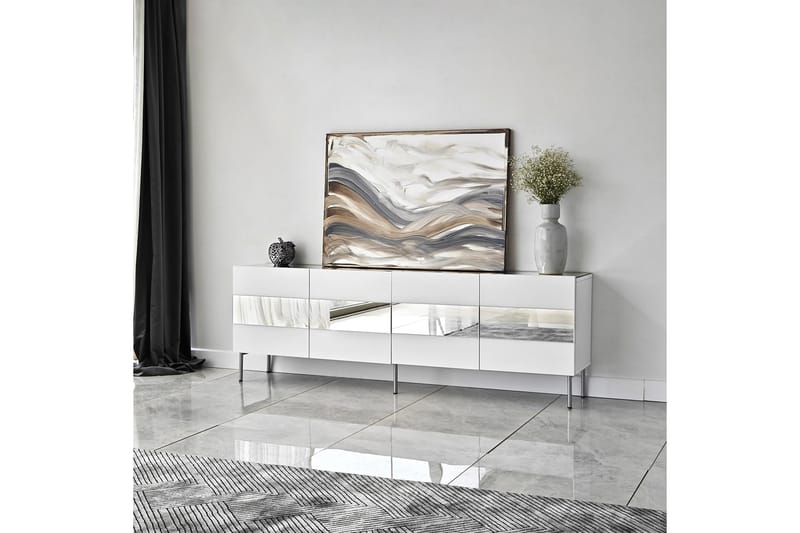 Arioch TV-benk 180 cm - Sølv - Møbler - Mediamøbel & tv møbel - TV-benk & mediabenk