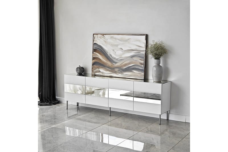 Arioch TV-benk 180 cm - Sølv - Møbler - Mediamøbel & tv møbel - TV-benk & mediabenk