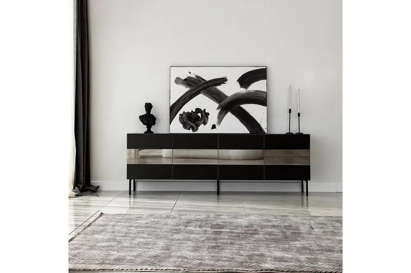 Arioch TV-benk 180 cm - Svart - Møbler - Mediamøbel & tv møbel - TV-benk & mediabenk