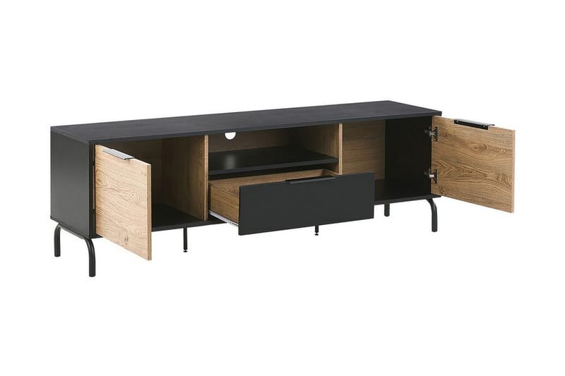 Arkley TV-benk 160x41 cm - Svart/Lysebrun - Møbler - Mediamøbel & tv møbel - TV-benk & mediabenk