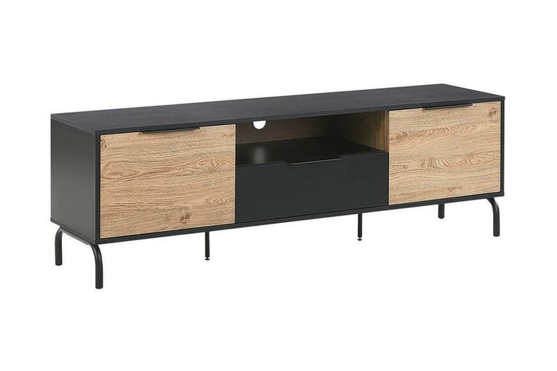 Arkley TV-benk 160x41 cm - Svart/Lysebrun - TV-benk & mediabenk