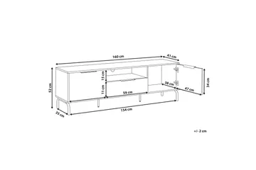 Arkley TV-benk 160x41 cm - Svart/Lysebrun - Møbler - Mediamøbel & tv møbel - TV-benk & mediabenk