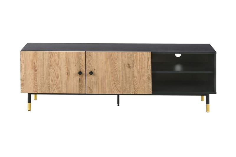 Assaria TV-benk 150x40 cm - Svart/Lyst Tre - Møbler - Mediamøbel & tv møbel - TV-benk & mediabenk