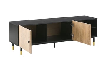 Assaria TV-benk 150x40 cm - Svart/Lyst Tre - Møbler - Mediamøbel & tv møbel - TV-benk & mediabenk