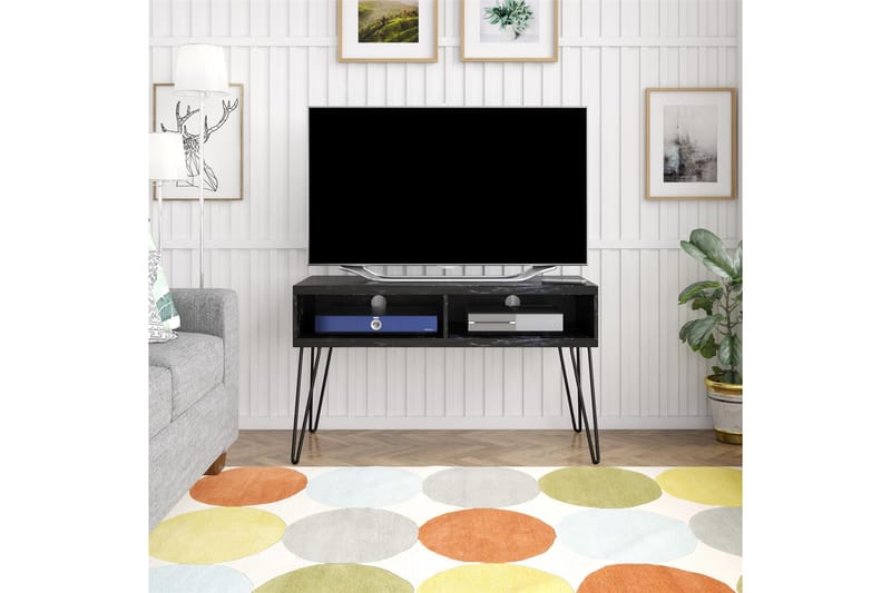 Athena Tv-benk 107x50 cm Svart/Marmormønster - Novogratz - Møbler - Mediamøbel & tv møbel - TV-benk & mediabenk