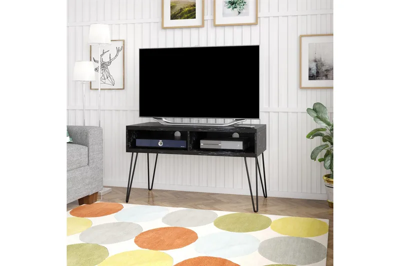 Athena Tv-benk 107x50 cm Svart/Marmormønster - Novogratz - Møbler - Mediamøbel & tv møbel - TV-benk & mediabenk