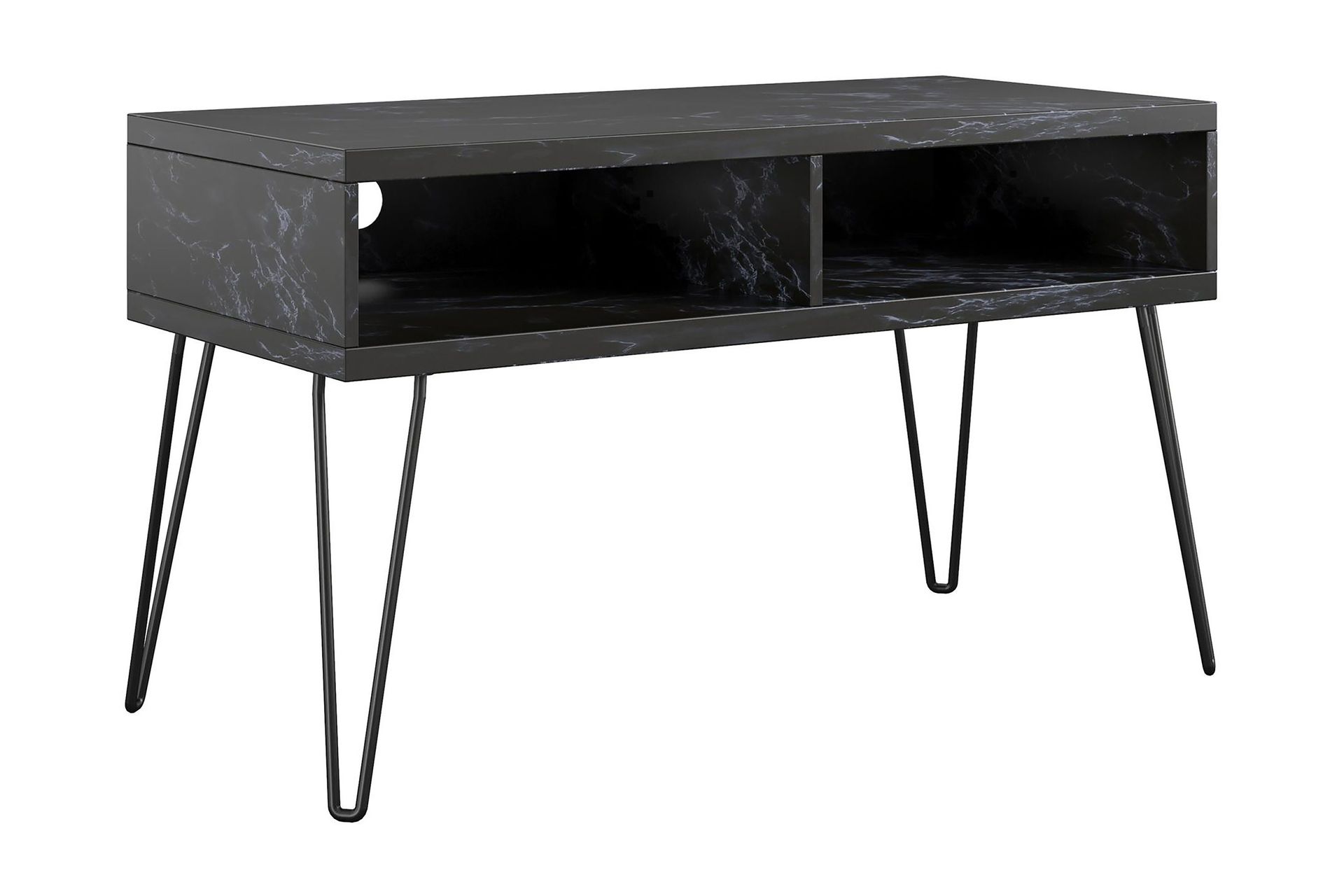 Athena Tv-benk 107x50 cm Svart/Marmormønster - Novogratz