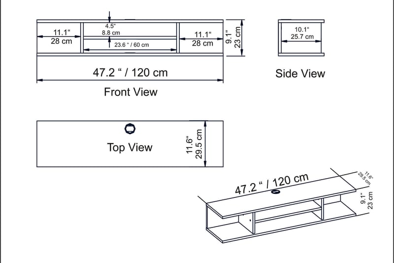 Avvakko TV-benk 135 cm - Hvit - Møbler - Mediamøbel & tv møbel - TV-benk & mediabenk