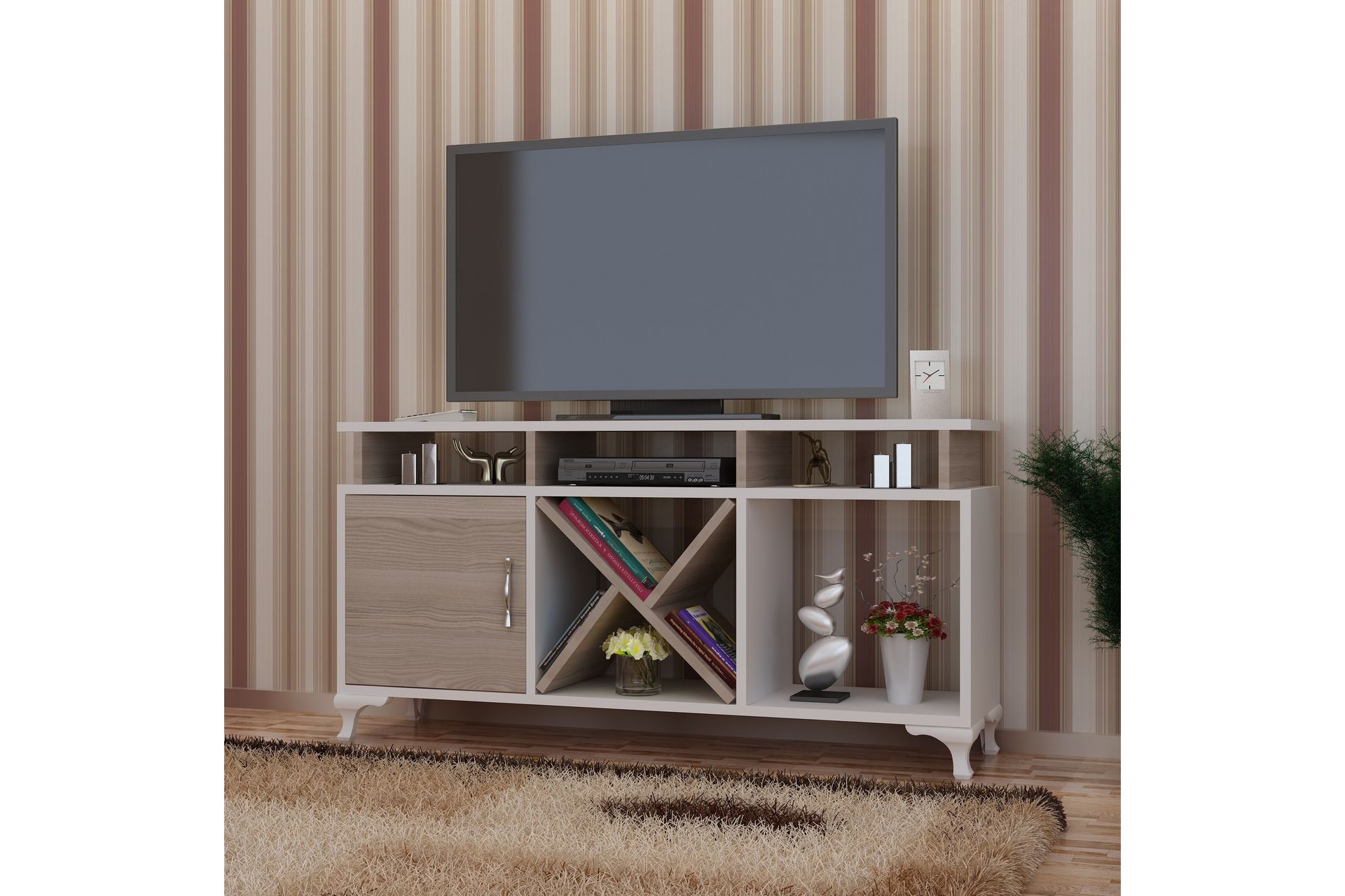 Ayaze TV-benk 120 cm - Hvit - Møbler - Mediamøbel & tv møbel - TV-benk & mediabenk