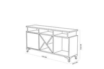 Ayaze TV-benk 120 cm - Hvit - Møbler - Mediamøbel & tv møbel - TV-benk & mediabenk