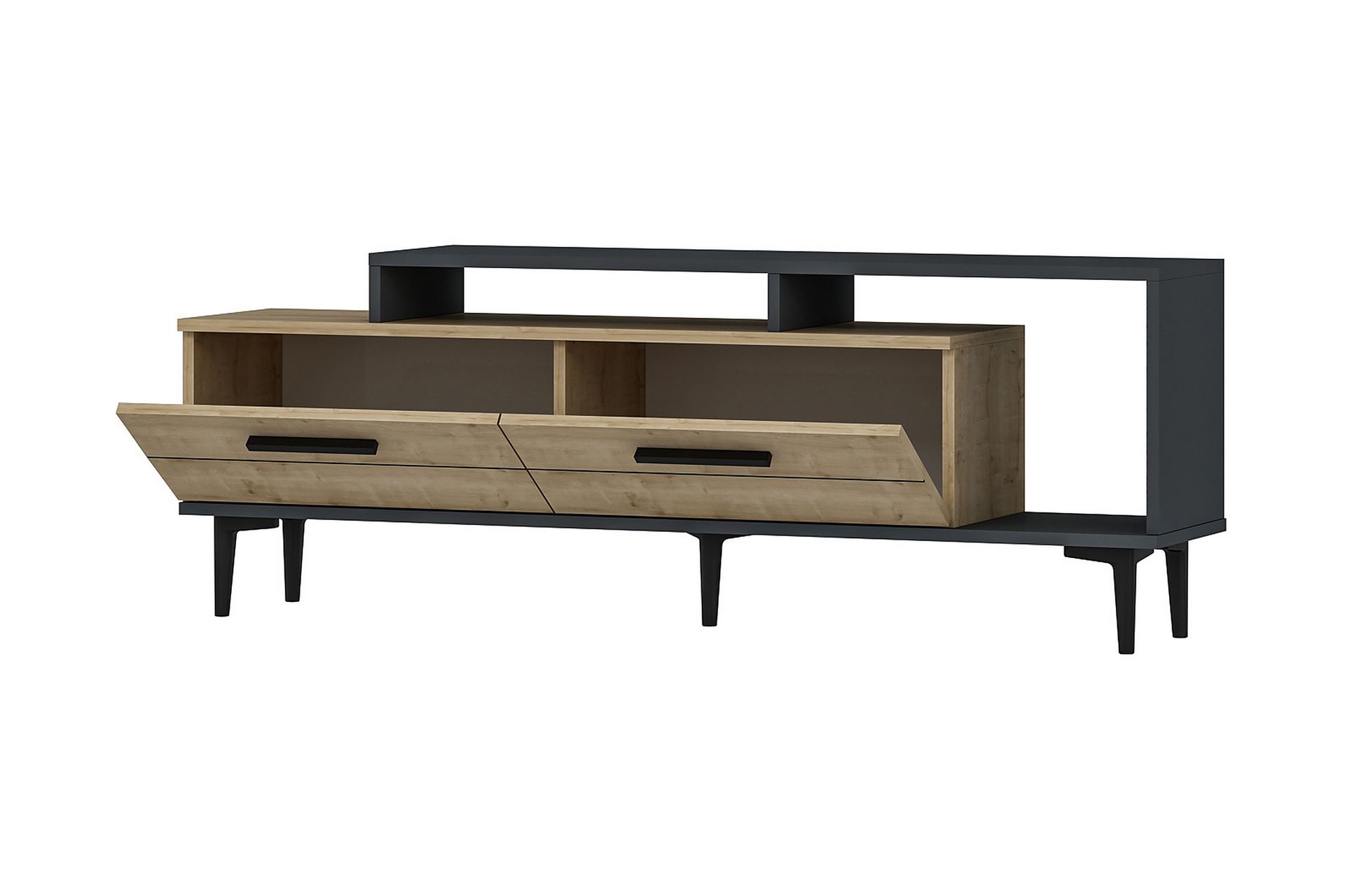 Binard TV-benk 150 cm - Blå / Natur / Antrasitt - Møbler - Mediamøbel & tv møbel - TV-benk & mediabenk