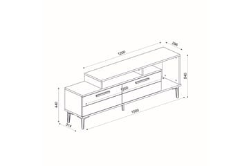 Binard TV-benk 150 cm - Blå / Natur / Antrasitt - Møbler - Mediamøbel & tv møbel - TV-benk & mediabenk