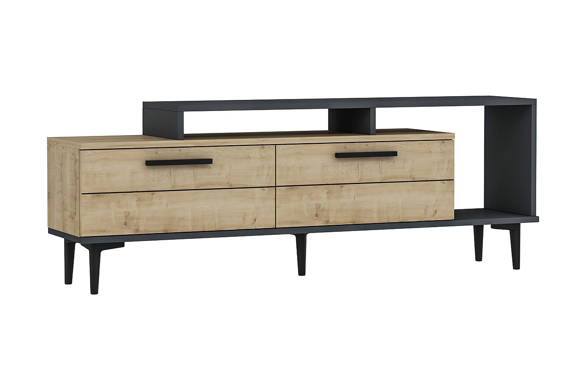 Binard TV-benk 150 cm - Blå / Natur / Antrasitt - Møbler - Mediamøbel & tv møbel - TV-benk & mediabenk