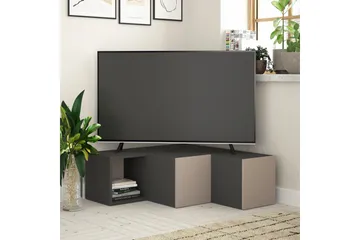 Bodsjö Hjørne TV-benk 92 cm med Oppbevaring i Mørkt Tre - Antrasittgrå - Møbler - Mediamøbel & tv møbel - TV-benk & mediabenk