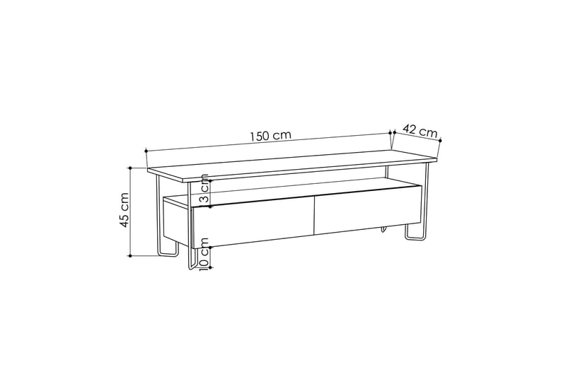 Bodsjö TV-Benk 150 cm - Grå - Møbler - Mediamøbel & tv møbel - TV-benk & mediabenk