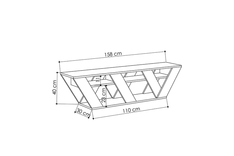 Bodsjö TV-Benk 158 cm - Grå - Møbler - Mediamøbel & tv møbel - TV-benk & mediabenk
