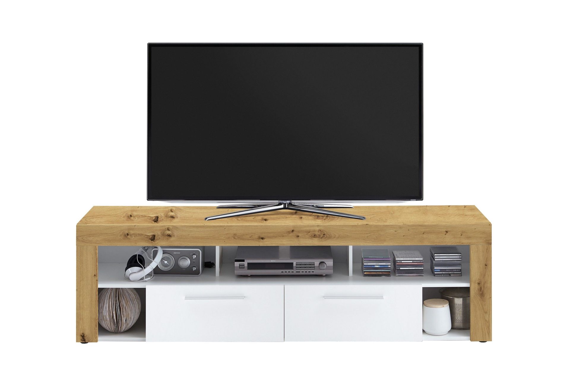 Bootsma TV-Benk 180 cm - Brun/Hvit