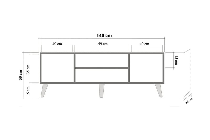 Brokind TV-Benk 140 cm - Brun - TV-benk & mediabenk