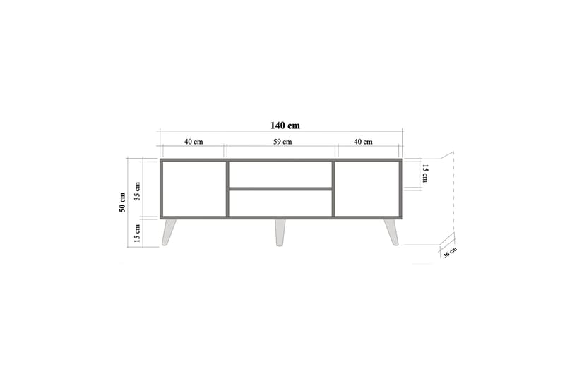 Brokind TV-Benk 140 cm - Brun - Møbler - Mediamøbel & tv møbel - TV-benk & mediabenk