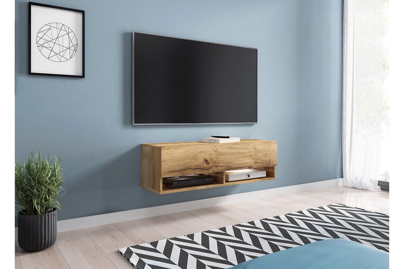 Brya TV-benk 100 cm LED-belysning - Hvit/RGB LED - Møbler - Mediamøbel & tv møbel - TV-benk & mediabenk
