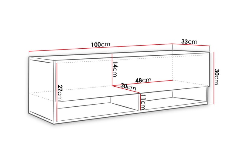 Brya TV-benk 100 cm LED-belysning - Hvit/RGB LED - TV-benk & mediabenk