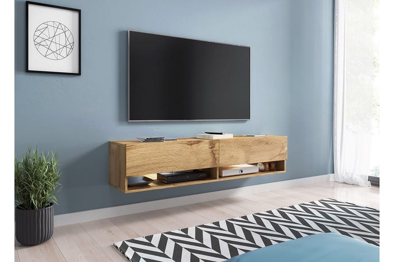 Brya TV-benk 140x31x30 cm - Beige/Hvit - Møbler - Mediamøbel & tv møbel - TV-benk & mediabenk