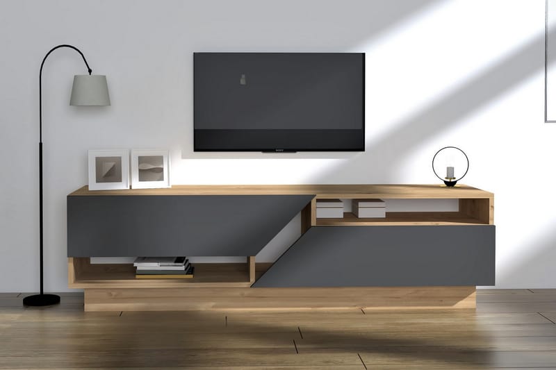 Buluca TV-benk 160 cm - Blå / Antrasitt - Møbler - Mediamøbel & tv møbel - TV-benk & mediabenk
