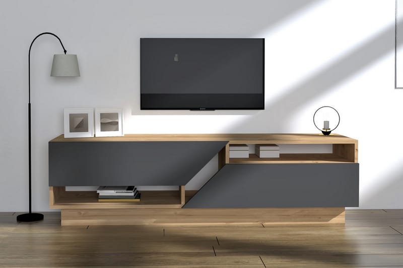 Buluca TV-benk 160 cm - Blå / Antrasitt - TV-benk & mediabenk
