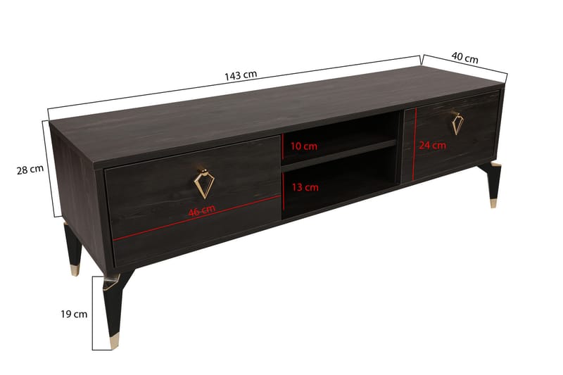 Buvillage TV-benk 143 cm - Mørkebrun - Møbler - Mediamøbel & tv møbel - TV-benk & mediabenk