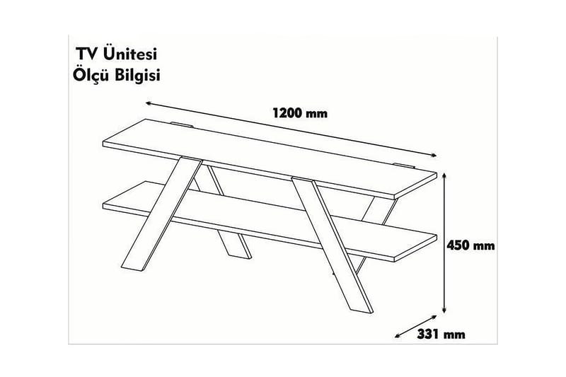 Byestad TV-benk 120 cm - Hvit - Møbler - Mediamøbel & tv møbel - TV-benk & mediabenk