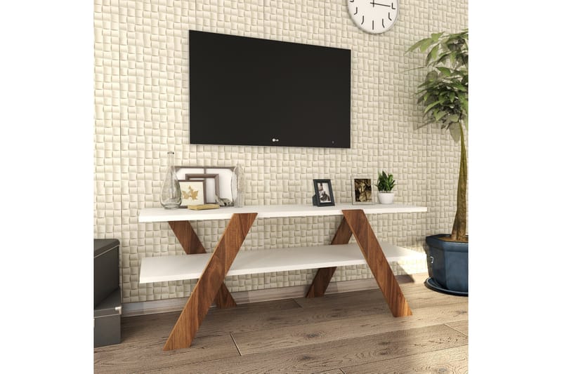Byestad TV-benk 120 cm - Hvit - Møbler - Mediamøbel & tv møbel - TV-benk & mediabenk