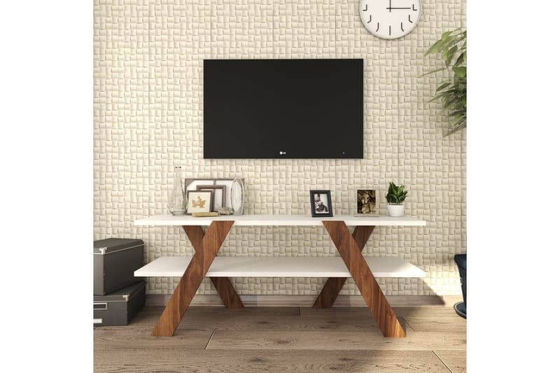 Byestad TV-benk 120 cm - Hvit - Møbler - Mediamøbel & tv møbel - TV-benk & mediabenk
