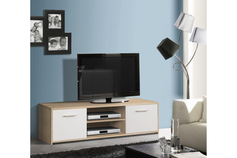 Cadgwith TV-benk 136 cm - Brun/Hvit - Møbler - Mediamøbel & tv møbel - TV-benk & mediabenk