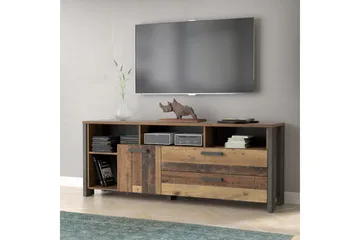 Cadle Gulvstående TV-benk 161 cm med Oppbevaring i Mørkt Tre - Brun - Møbler - Mediamøbel & tv møbel - TV-benk & mediabenk