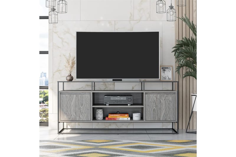 Camley Tv-benk 136,6x49,8 cm Grå - Dorel Home - Møbler - Mediamøbel & tv møbel - TV-benk & mediabenk