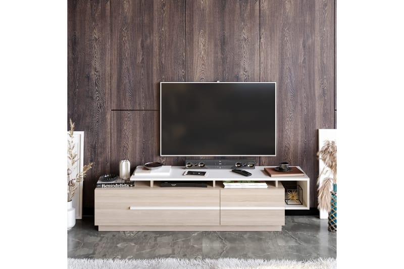 Campora TV-benk 150 cm - Natur/Hvit - Møbler - Mediamøbel & tv møbel - TV-benk & mediabenk