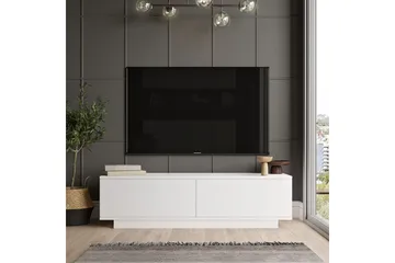 Caswell Gulvstående TV-benk 140 cm med Oppbevaring i Malt Tre - Hvit - Møbler - Mediamøbel & tv møbel - TV-benk & mediabenk