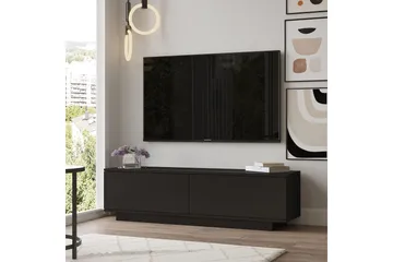 Caswell Gulvstående Tv-benk 140 cm med Oppbevaring i Malt Tre - Svart - Møbler - Mediamøbel & tv møbel - TV-benk & mediabenk