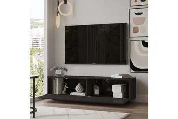 Caswell Gulvstående Tv-benk 140 cm med Oppbevaring i Malt Tre - Svart - Møbler - Mediamøbel & tv møbel - TV-benk & mediabenk