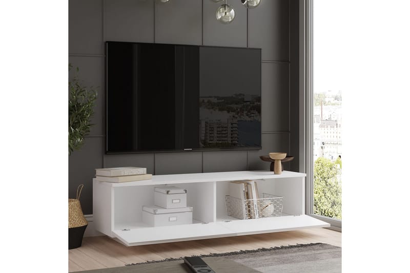Caswell TV-benk 140 cm - Hvit - Møbler - Mediamøbel & tv møbel - TV-benk & mediabenk
