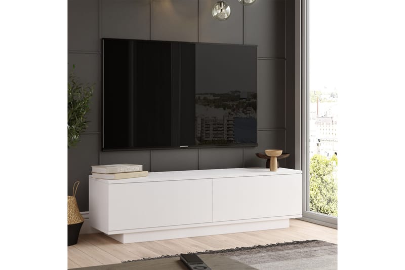 Caswell TV-benk 140 cm - Hvit - Møbler - Mediamøbel & tv møbel - TV-benk & mediabenk
