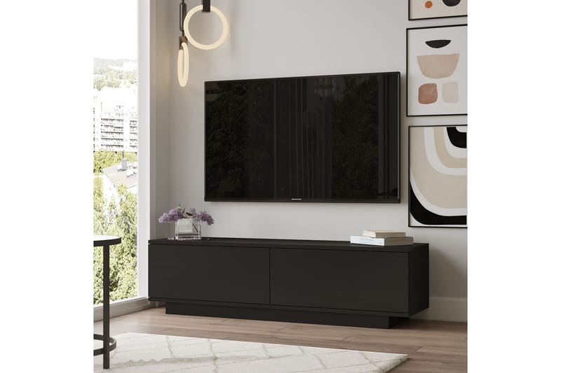 Caswell TV-benk 140 cm - Svart - Møbler - Mediamøbel & tv møbel - TV-benk & mediabenk