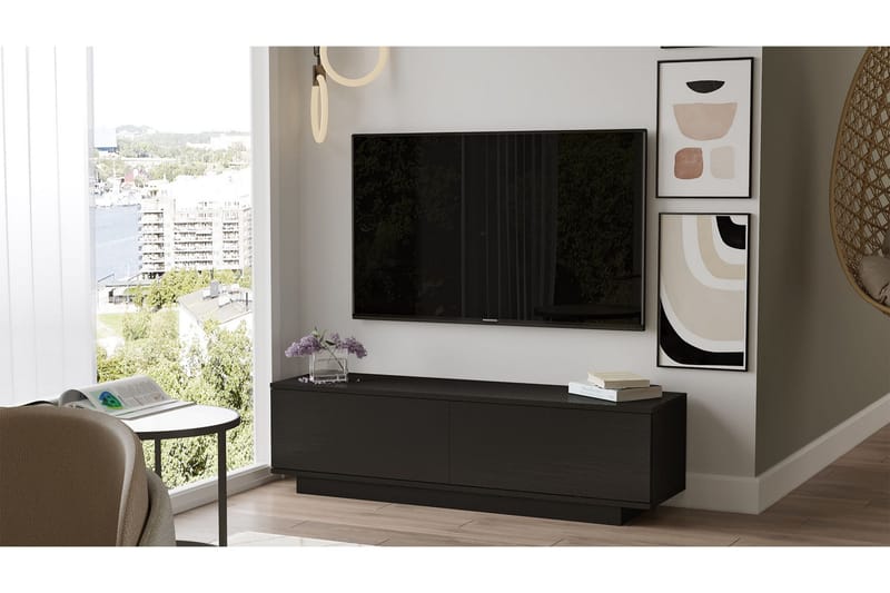 Caswell TV-benk 140 cm - Svart - Møbler - Mediamøbel & tv møbel - TV-benk & mediabenk