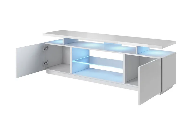 Ceasar TV-benk 180 cm med LED - Svart - Møbler - Mediamøbel & tv møbel - TV-benk & mediabenk