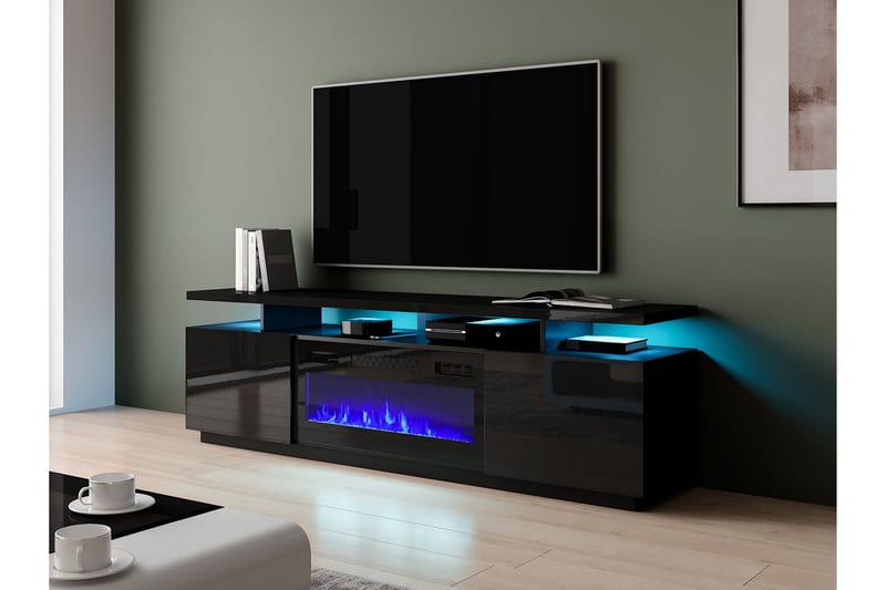 Ceasar Tv-benk 40x180 cm LED-belysing - Svart - TV-benk & mediabenk