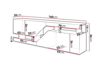 Ceelias Tv-benk 160 cm - Natur/Antrasitt - Møbler - Mediamøbel & tv møbel - TV-benk & mediabenk