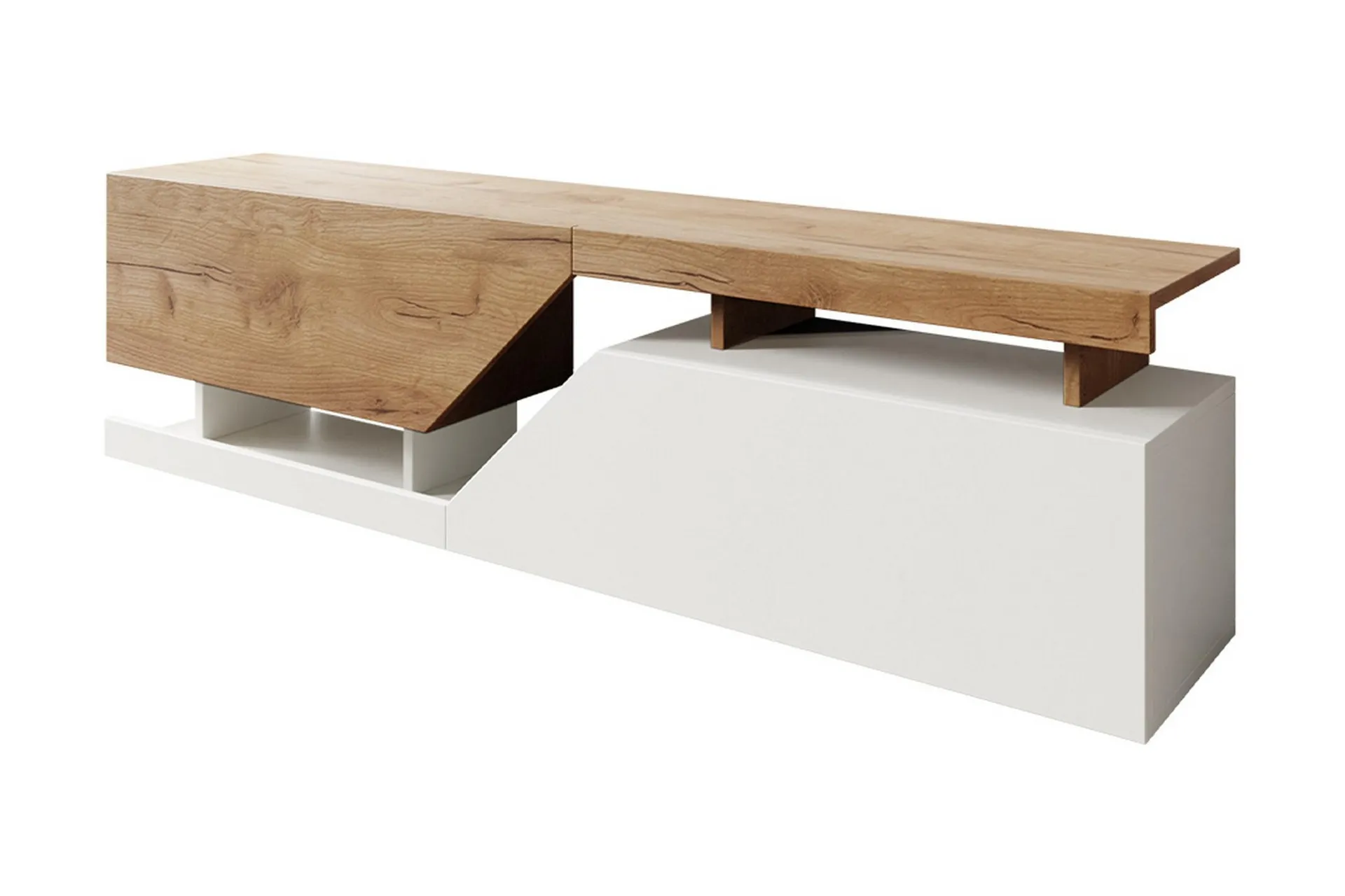 Ceelias Tv-benk 160 cm - Natur|Hvit