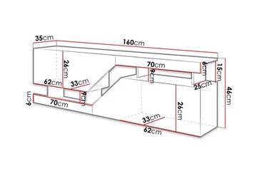Ceelias Tv-benk 160 cm - Natur|Hvit - Møbler - Mediamøbel & tv møbel - TV-benk & mediabenk
