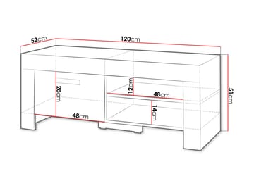 Cezar Gulvstående TV-benk 120 cm med Oppbevaring i Eik - Beige - Møbler - Mediamøbel & tv møbel - TV-benk & mediabenk