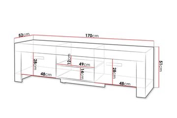 Cezar Gulvstående TV-benk 170 cm med Oppbevaring i Eik - Beige - Møbler - Mediamøbel & tv møbel - TV-benk & mediabenk